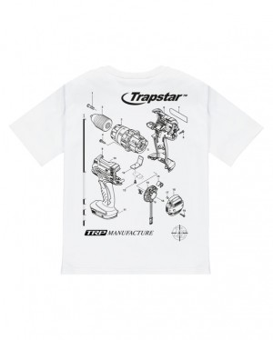 Trapstar TRP Manufacture T-skjorte Herre Hvite | 25314TVAB