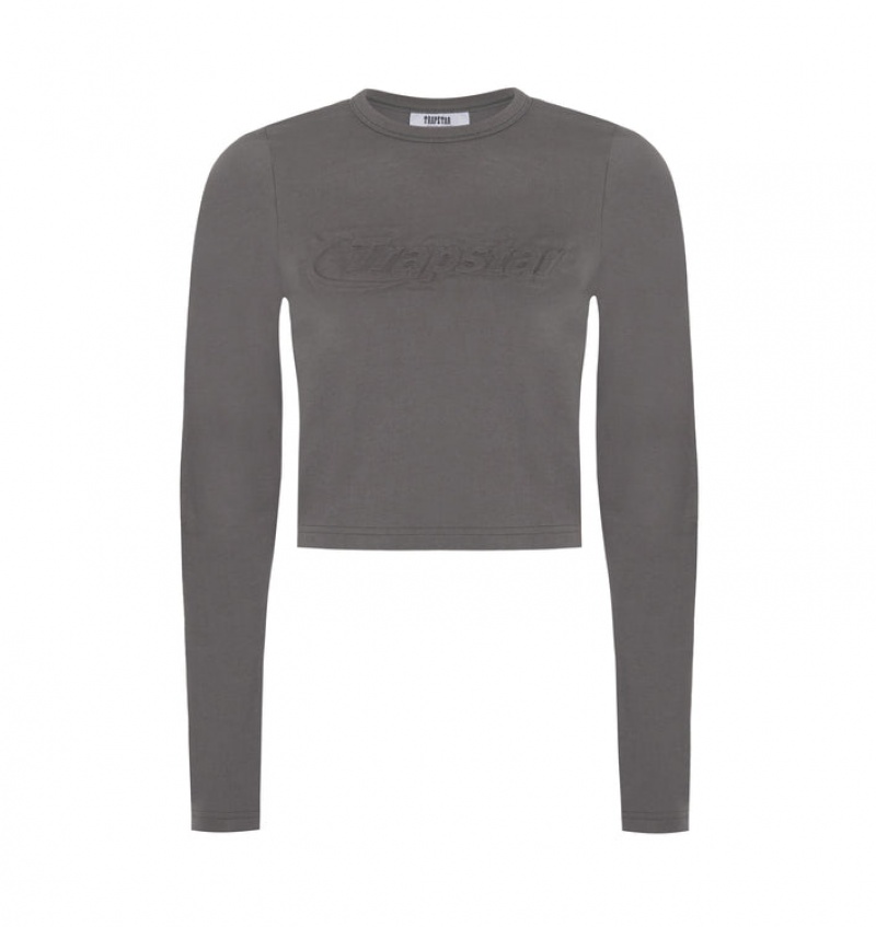 Trapstar Hyperdrive Cropped Long Sleeve Gensere Dame Grå | 26475YNMD