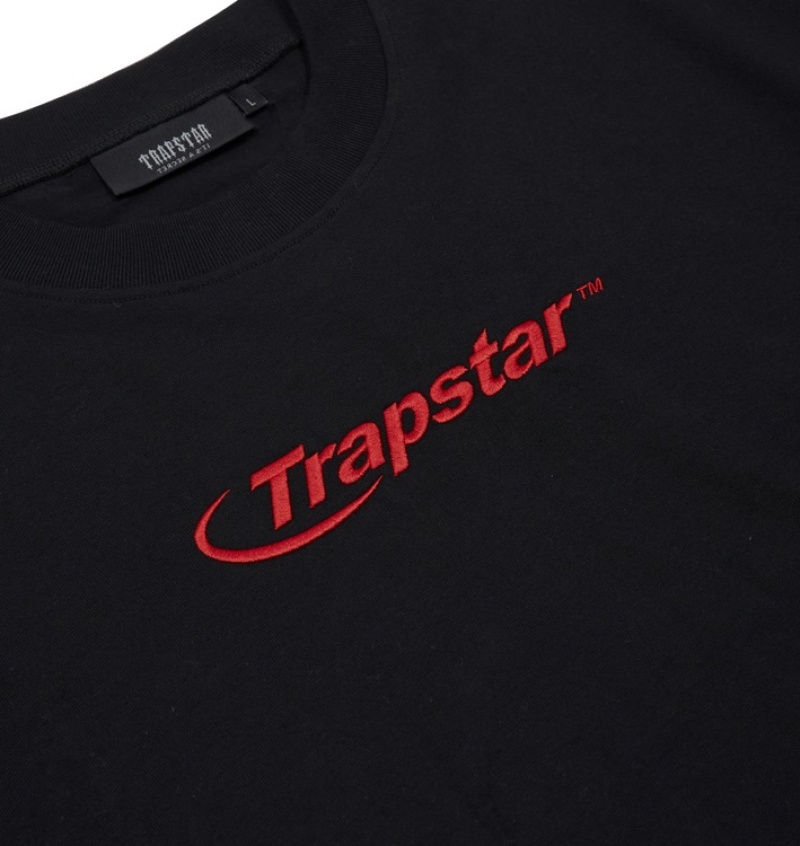 Trapstar Hyperdrive Embroidered T-skjorte Herre Svarte Rød | 91734XRFO