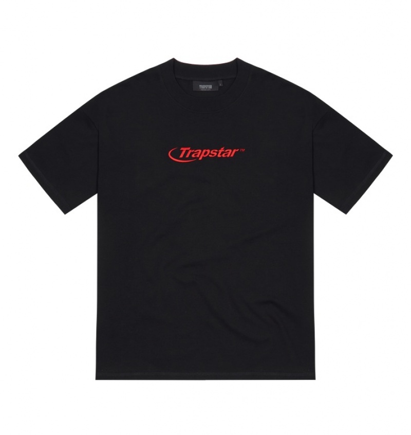 Trapstar Hyperdrive Embroidered T-skjorte Herre Svarte Rød | 91734XRFO