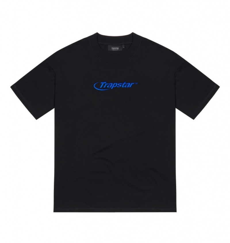 Trapstar Hyperdrive Embroidered T-skjorte Herre Svarte Blå | 30579ZDIC