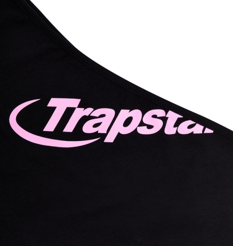 Trapstar Hyperdrive One Shoulder Topper Dame Svarte Rosa | 61527FLYO