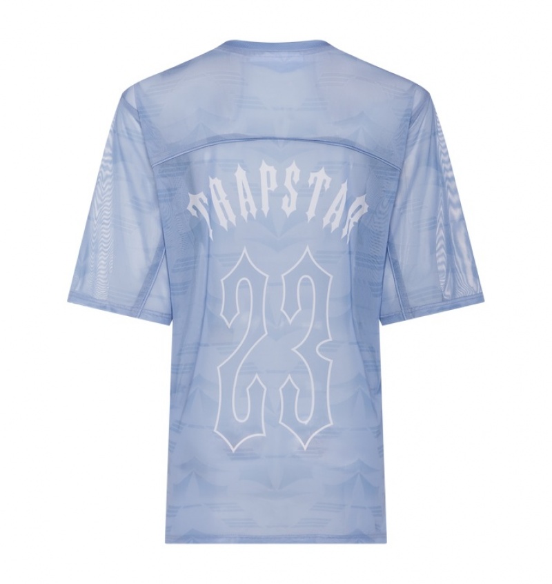 Trapstar Irongate Mesh Football T-skjorte Dame Blå | 31052ZLNJ