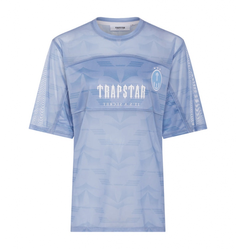 Trapstar Irongate Mesh Football T-skjorte Dame Blå | 31052ZLNJ