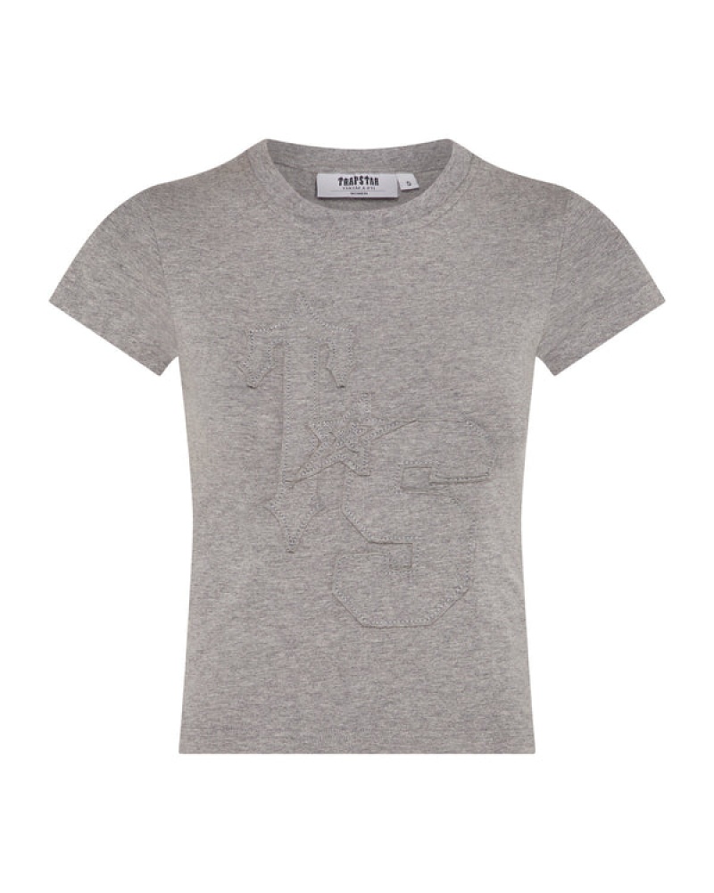 Trapstar TS-Star Applique Baby T-skjorte Dame Grå | 95468APJY