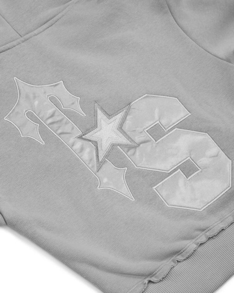 Trapstar TS-Star Silver Satin Applique Gensere Herre Grå | 43658AGON