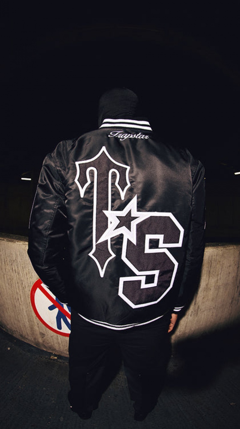 Trapstar Wildcard Varsity Jakker Herre Hvite Svarte | 48356XHRW